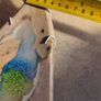 Blue Green Aqua Ocean and Beige sandy Ceramic Art Triangles Wall Hanging Image 3