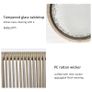 3 PCS Webbed Wicker Rattan Patio Furniture Conversation Bistro Set 2 Chairs 1 Coffee Table w/ Metal Legs for Garden, Backyard, Deck Image 7