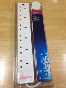 Extension Lead 6 Socket with neon Indicator