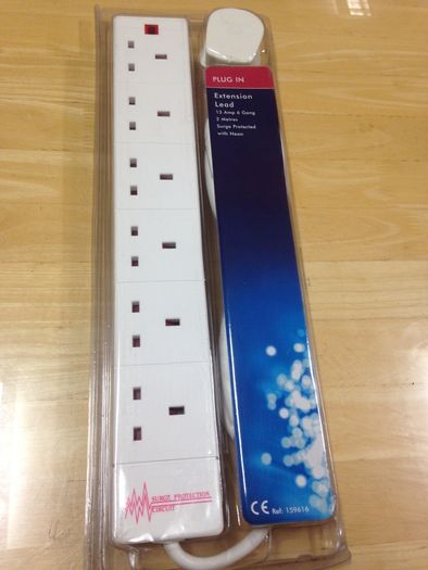 Extension Lead 6 Socket with neon Indicator