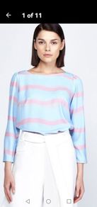 Lennon Courtney stripe boat neck top UK 12 BNWT