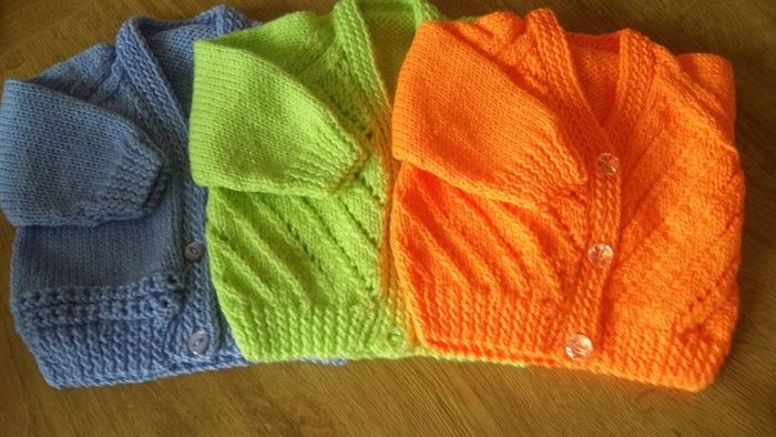 Beautiful hand knitted baby cardigans