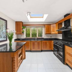 solid wood and granite kitchen & island