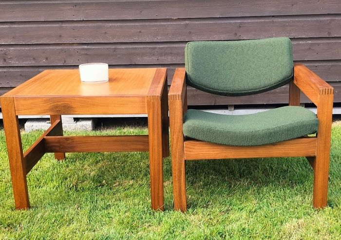 Mid Century Vintage Crannac Armchair & Side Table