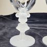 Vintage Disney Mickey & Minnie Mouse Frosted Figural Stem Glasses Made in Japan Set of 2 Image 2