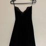 Black Slip Dress with Gold Sequin Bow Bust Detail size 8 Image 2