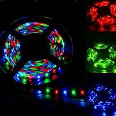 SMD 3528 RGB LED Strip with Remote Controller and Power Adapter