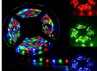 SMD 3528 RGB LED Strip with Remote Controller and Power Adapter