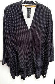 Samoon polka dot top B&W UK 28
