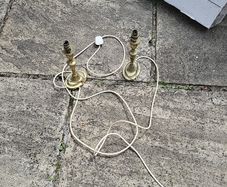 Brass lamps table