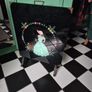 Vintage painted glass Art Deco fire screen Image 4