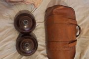 Vintage Thomas Taylor of Glasgow lawn bowls in original leather case