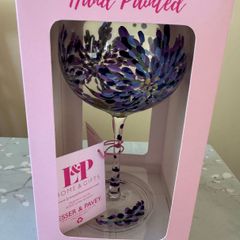 Hand painted gin Glass