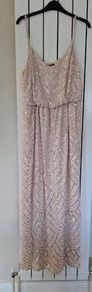 Quiz Blush Sequin Patterned Fully Lined Dress