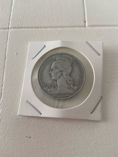 French Madagascar 5 Francs Coin 1953 Liberty Edition Africa 100% Real Original Coins Old