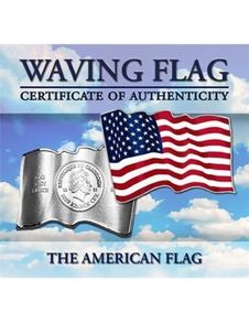 2023 Cameroon 1 Oz Silver Colored Shaped Coin Waving American Flag. Prooflike