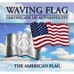 2023 Cameroon 1 Oz Silver Colored Shaped Coin Waving American Flag. Prooflike