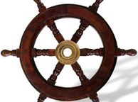 main image for ad Ships Steering Wheel  32 cm Wood &amp; Brass Antique Style