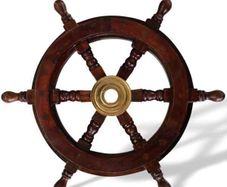 Ships Steering Wheel  32 cm Wood & Brass Antique Style