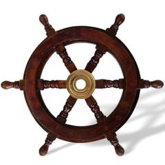 Ships Steering Wheel  32 cm Wood & Brass Antique Style
