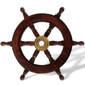 Ships Steering Wheel  32 cm Wood & Brass Antique Style