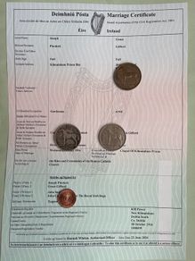 Marriage Certificate, Joseph Plunkett & Grace Gifford - 1916