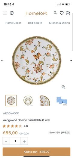 Wedgwood tea set plates and cups Oberon Bone China fine porcelain set New dessert plates tea cups