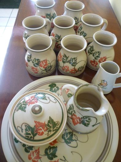 Stoneware Jackson Pottery Coffee tea service 12 pieces. IMMACULATE. CLASSIC STONE WARE