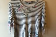 Floral / stripe top (size 12)