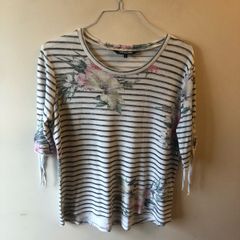 Floral / stripe top (size 12)