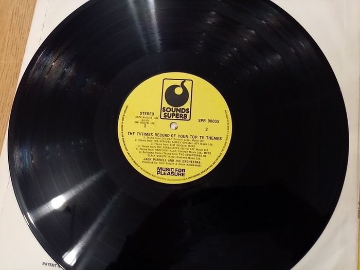 TV TIMES RECORD OF TOP TV THEMES. 1974, 75 Albums. Vinyl LP Record Compilation. 2 LPs. Jack Parnell and his Orchestra.