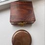 vintage compass hitler Solid Brass Push Button Compass Antique 3 Inch Nautical With Wooden Box Berlin 1936 Olympics Image 3