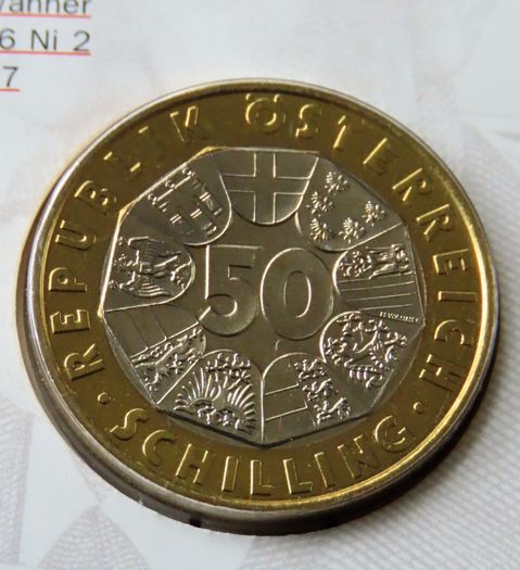2002 Last of the Austrian schilling era BUNC | Austria 50 Schilling coincard