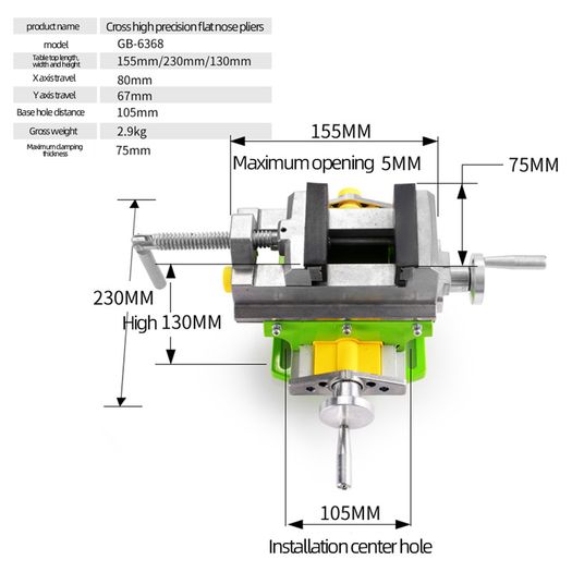 BRAND NEW 3 Inch Cross Slide Vise Vice table Compound table Worktable Bench Alunimun Alloy Body For Milling drilling HT2878
