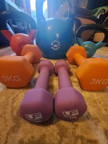 Home Gym Weights Set Kettlebells & Dumbbells 10kg, 8kg, 4kg, 3kg & 1kg