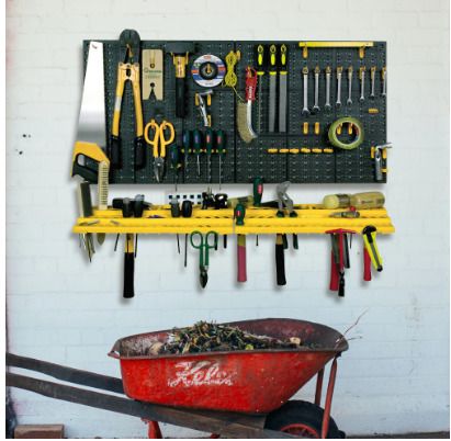 BRAND NEW Panels/shelves for tools in set of assorted plastic hooks