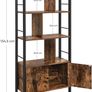 Bookcase, Bookcase with 4 Open Shelves, Spacious Living Room Cabinet, Kitchen, Office, Sturdy Steel Frame, Industrial Design, Vintage Brown/Black Image 5
