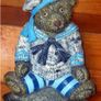 Vintage 12" Cast Iron Sailor Bear Doorstop Image 4