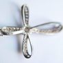 Vintage Sterling Silver  Rhinestone Curved Cross Necklace length 18" - 4,5g Image 7