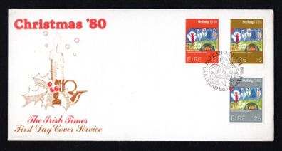 1980 Ireland Christmas Commemorative Stamp Illustrated The Irish Times First Day Cover (FDC)