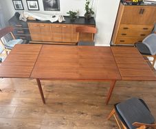 Mid Century Dining Suite: 6 Farstrup Chairs + Extendable Table + Sideboard