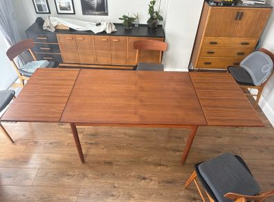Mid Century Dining Suite: 6 Farstrup Chairs + Extendable Table + Sideboard