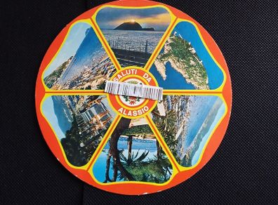 Italy Postcards : Greetings From Alassio - Multi-view Circular Postcard