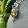 Large Modern Statement Citrine, Peridot & Pearl Pendant with Chain. Sterling Silver Image 8