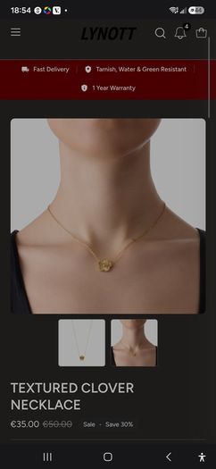Lynott Textured Clover Necklace