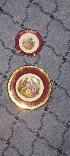 2 Miniature Limoges Plates