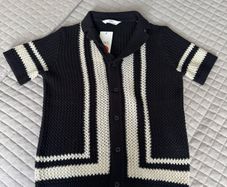M&S Boys Knitted Button Up Polo Shirt 8/9 Years BNWT