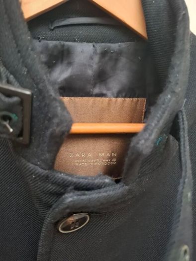 Zara Gents/Men's Wool Overcoat Navy Knee Length.