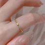 18k Gold Plated Stainless Steel & Cubic Zirconia Stackable Ring Image 3