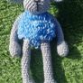 Handmade Crochet Lamb Plushie - Blue & Grey, 30cm Image 6